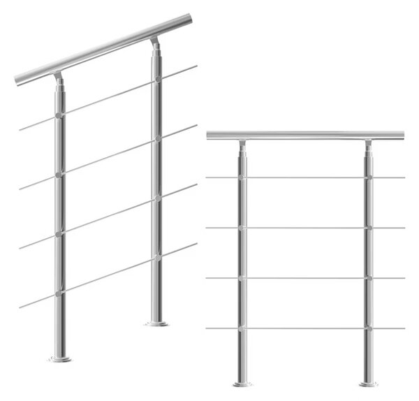 Deuba Lépcsőkorlát 4 merevítővel - 80 cm