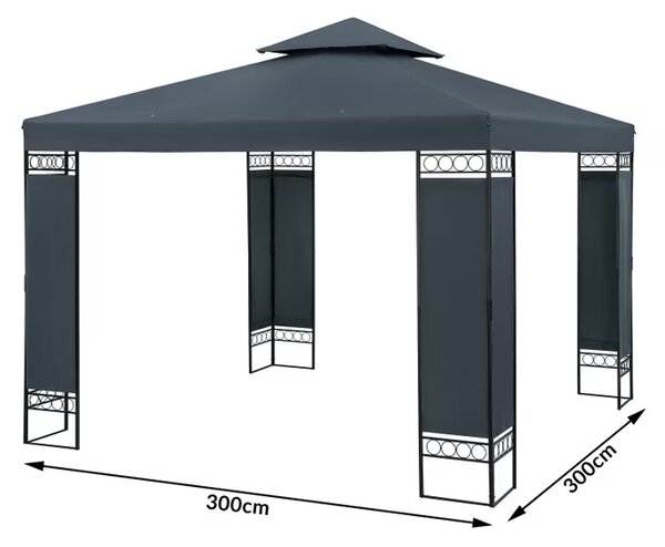 Deuba Lorca kerti pavilon 3x3 m - antracit