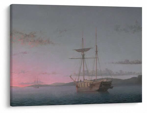 Kép - Fitz Henry Lane, Lumber Schooners at Evening on Penobscot Bay, reprodukciók (70x50 cm)