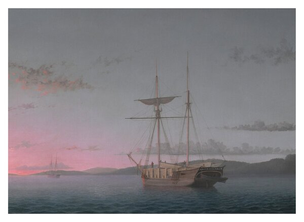 Kép - Fitz Henry Lane, Lumber Schooners at Evening on Penobscot Bay, reprodukciók (70x50 cm)
