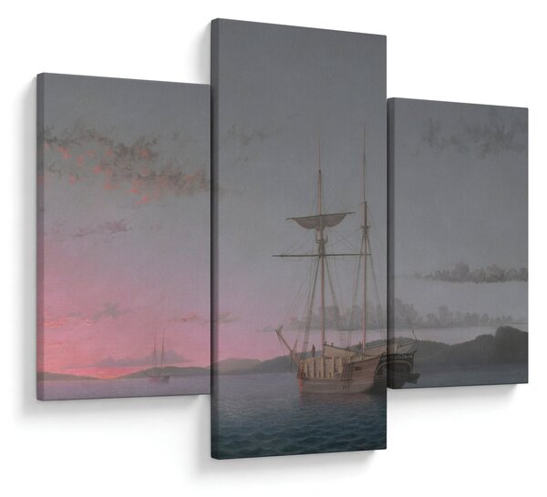 Kép - Fitz Henry Lane, Lumber Schooners at Evening on Penobscot Bay, reprodukciók (90x60 cm)