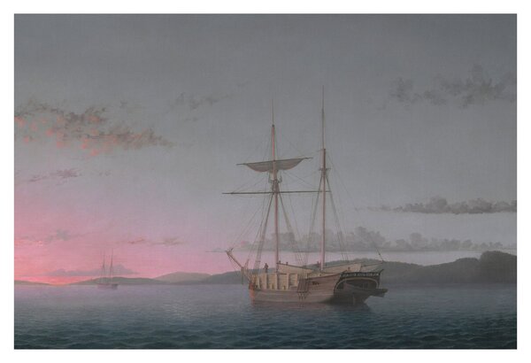Kép - Fitz Henry Lane, Lumber Schooners at Evening on Penobscot Bay, reprodukciók (90x60 cm)