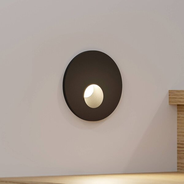 Arcchio LED-es süllyesztett lámpa Vexi, Ø 7,5 cm, fekete, alumínium, CCT, dimmelhető, Fekete, Nappali / Étkező, Alumínium, Modern