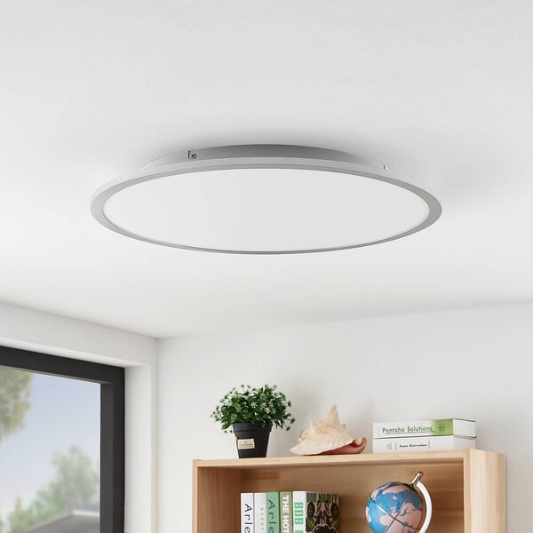 Lindby LED mennyezeti lámpa Narima, 4,000 K, Ø 60 cm, ezüst, Alu / szürke / cink, Konyha, Műanyag, Modern