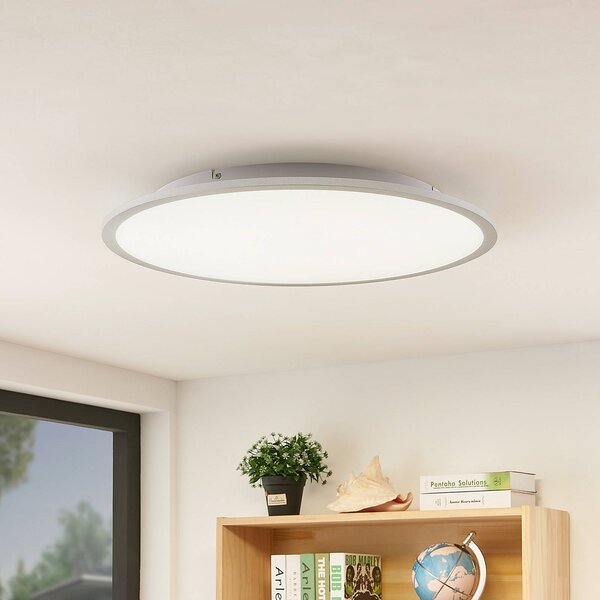 Lindby LED mennyezeti lámpa Narima, 4,000 K, Ø 60 cm, ezüst, Alu / szürke / cink, Konyha, Műanyag, Modern