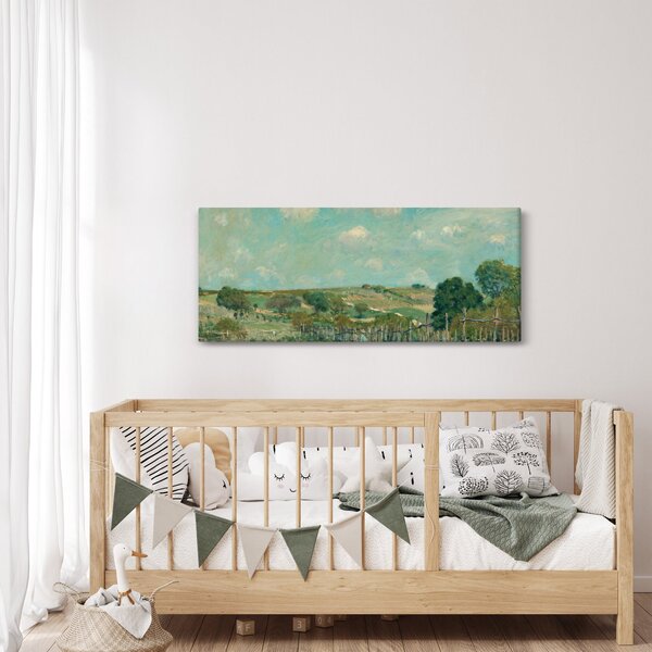 Kép - Alfred Sisley, Meadow, reprodukciók (120x50 cm)