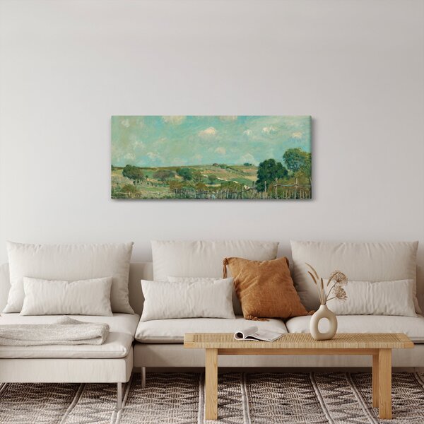 Kép - Alfred Sisley, Meadow, reprodukciók (120x50 cm)