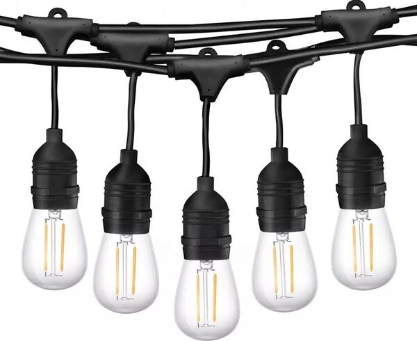 Kültéri E27 LED izzósor 14.4m hosszúság, IP65 vízállóság, 2700K meleg fény (IL-SL-52)