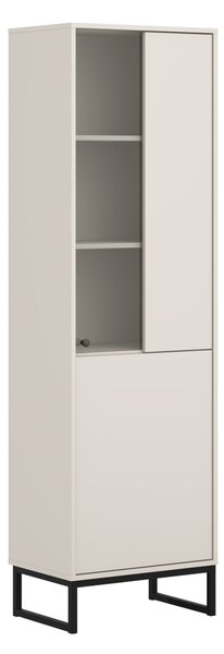 Könyvespolc Maravio 100, Ajtókkal, Zárt, Laminált forgácslap, Üveg, 180x53x37cm, Kasmír