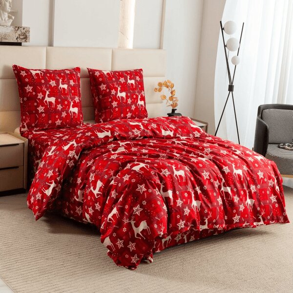Mikroszálas ágyneműhuzat VELVET CHRISTMAS piros Ágyneműhuzat mérete: 70 x 90 cm | 140 x 220 cm