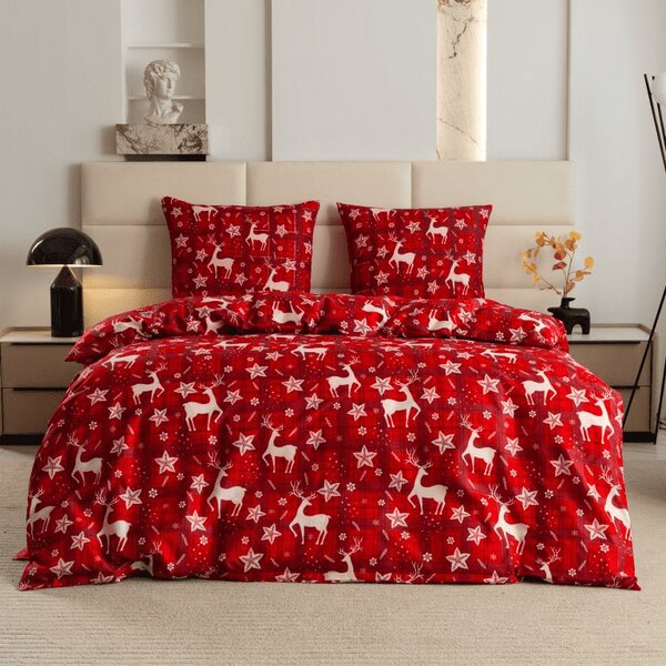 Mikroszálas ágyneműhuzat VELVET CHRISTMAS piros Ágyneműhuzat mérete: 70 x 90 cm | 140 x 220 cm