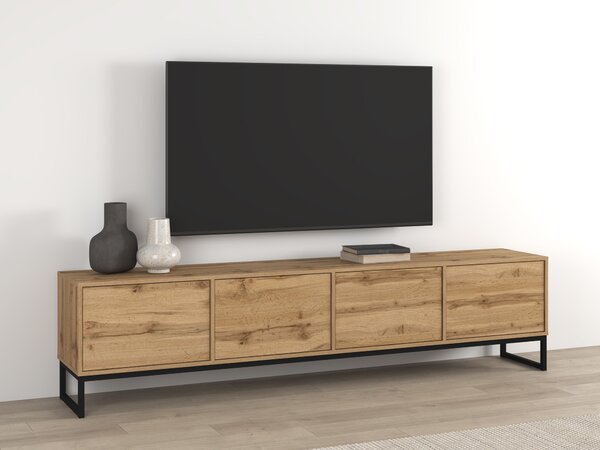 TV-állvány Maravio 101, Laminált forgácslap, 50x209x37cm, Wotan tölgy