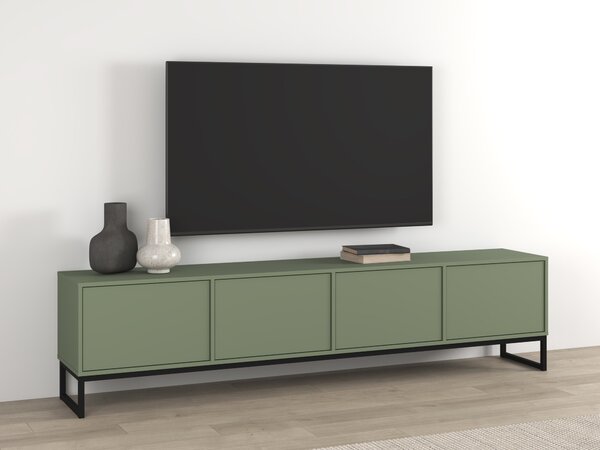 TV-állvány Maravio 101, Laminált forgácslap, 50x209x37cm, Zöld
