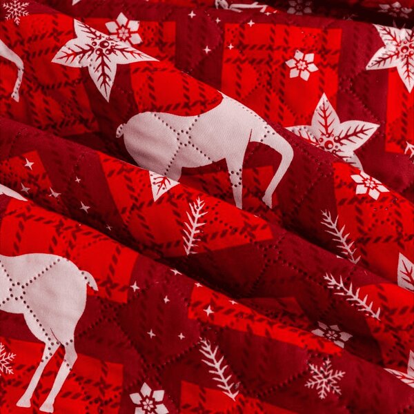 Ágytakaró VELVET CHRISTMAS piros Méret: 170 x 210 cm