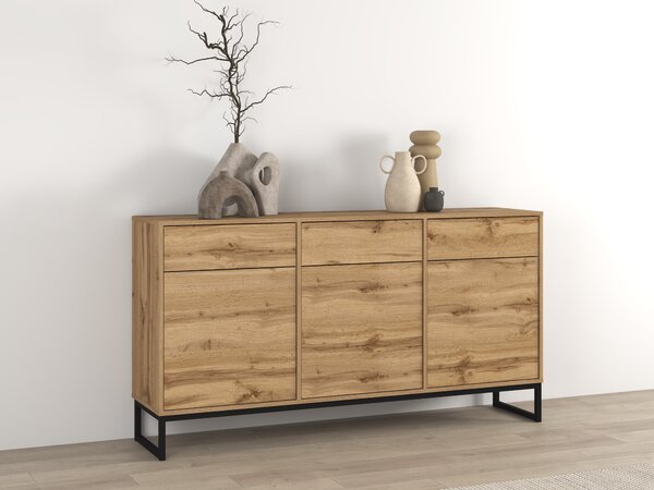 Komód Maravio 103, Laminált forgácslap, 83x157x37cm, Wotan tölgy