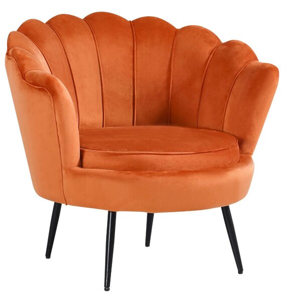 Narancssárga színű dizájner bársony fotel 77 cm