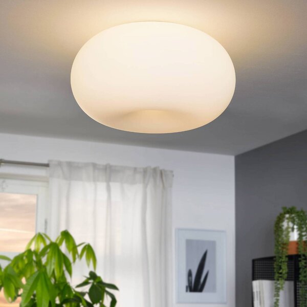 EGLO Optica szolid mennyezeti lámpa, 35 cm, dimmelhető, Fehér / opál, Folyosó, fém, Modern