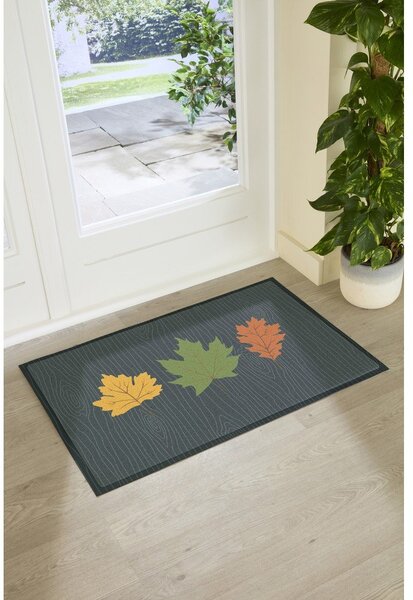 Lábtörlő 40x70 cm Autumn Leaves on Green – Artsy Doormats