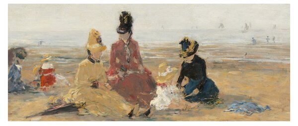 Kép - Eugène Boudin, On the Beach, Trouville, reprodukciók (120x50 cm)