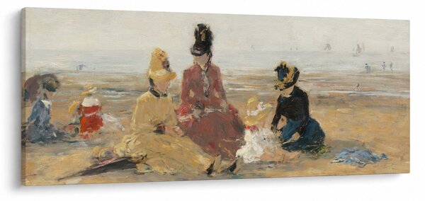 Kép - Eugène Boudin, On the Beach, Trouville, reprodukciók (120x50 cm)