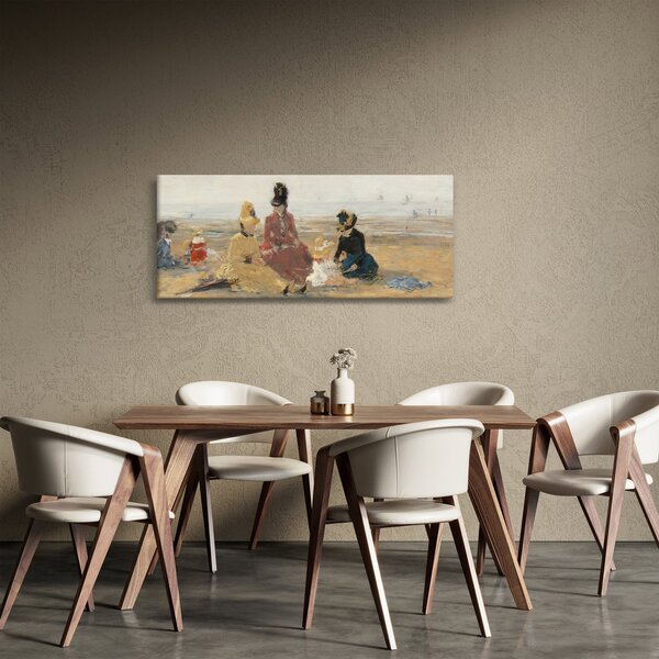 Kép - Eugène Boudin, On the Beach, Trouville, reprodukciók (120x50 cm)