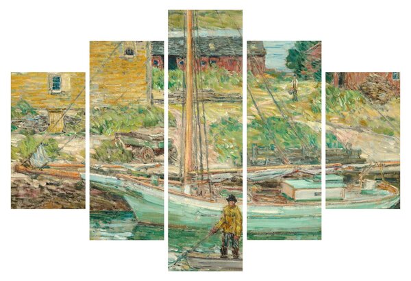 Kép - Childe Hassam, Oyster Sloop, Cos Cob, reprodukciók (150x105 cm)