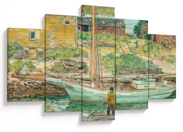 Kép - Childe Hassam, Oyster Sloop, Cos Cob, reprodukciók (150x105 cm)