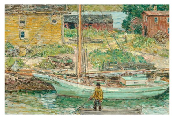 Kép - Childe Hassam, Oyster Sloop, Cos Cob, reprodukciók (90x60 cm)