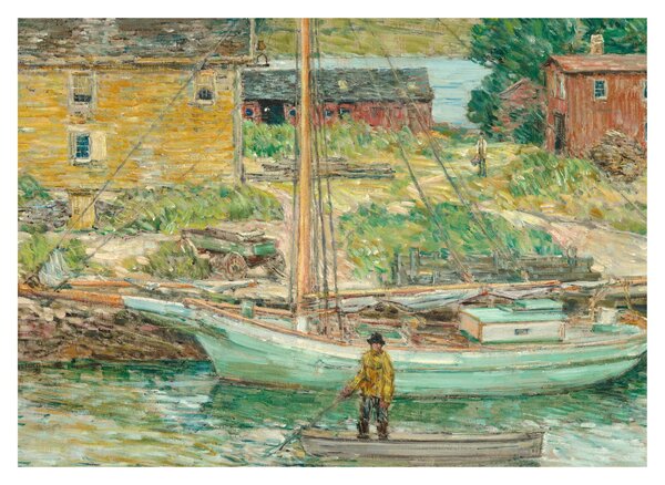 Kép - Childe Hassam, Oyster Sloop, Cos Cob, reprodukciók (70x50 cm)