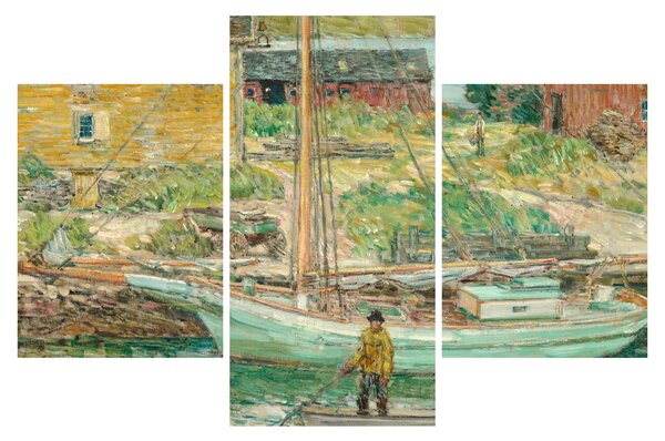 Kép - Childe Hassam, Oyster Sloop, Cos Cob, reprodukciók (90x60 cm)