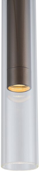Modern spotlámpa sötét bronz színben, átlátszó üveggel, 1 fázisú sínrendszerhez - Slimline Loyce