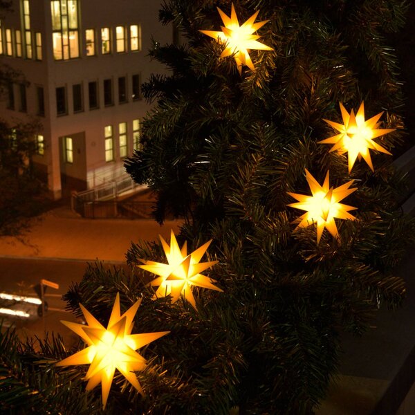 STERNTALER 9 csillagos LED fényfüzér kültéri használatra, sárga, Sárga / narancssárga, Műanyag