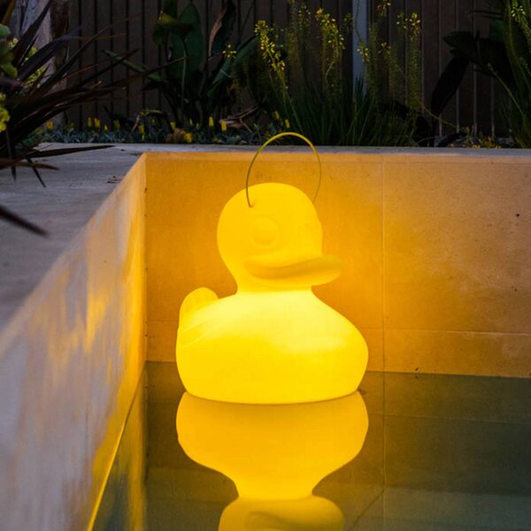 Goodnight Light LED-es design lámpa DUCK-DUCK XL kültéri használatra, sárga színben, dimmelhető, Sárga / narancssárga, Műanyag, Dizájn