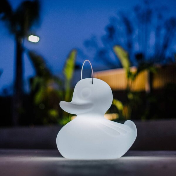 Goodnight Light LED-es design lámpa DUCK-DUCK XL kültéri használatra, fehér színben, dimmelhető, Fehér / opál, Műanyag, Dizájn