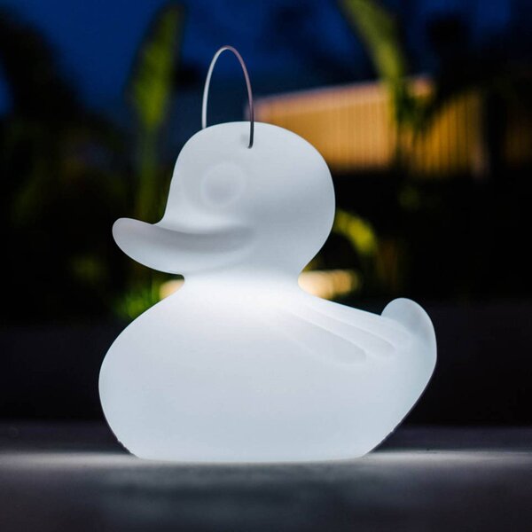 Goodnight Light LED-es design lámpa DUCK-DUCK XL kültéri használatra, fehér színben, dimmelhető, Fehér / opál, Műanyag, Dizájn