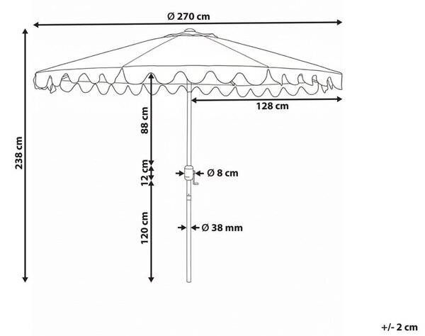 Napernyő 270 cm ISOLOTTO Bézs