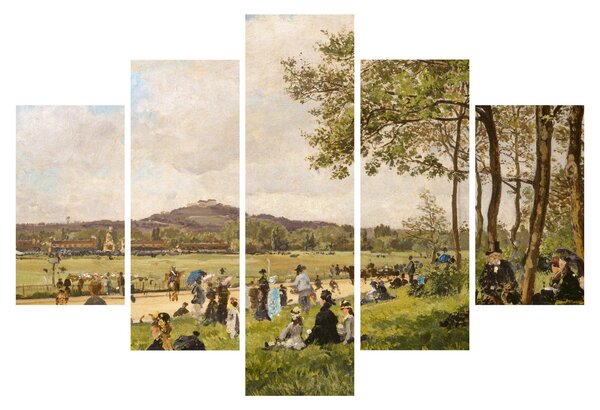 Kép - French 19th Century, Race Course at Longchamps, reprodukciók (150x105 cm)