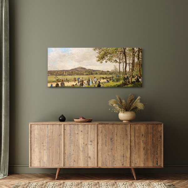 Kép - French 19th Century, Race Course at Longchamps, reprodukciók (120x50 cm)