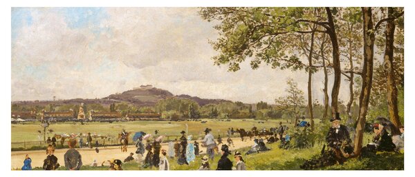 Kép - French 19th Century, Race Course at Longchamps, reprodukciók (120x50 cm)