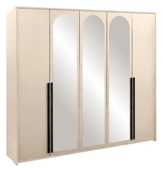 Gardróbszekrény Honolulu 286, Laminált forgácslap, 217x255x65cm, Bézs