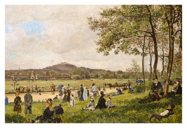 Kép - French 19th Century, Race Course at Longchamps, reprodukciók (90x60 cm)