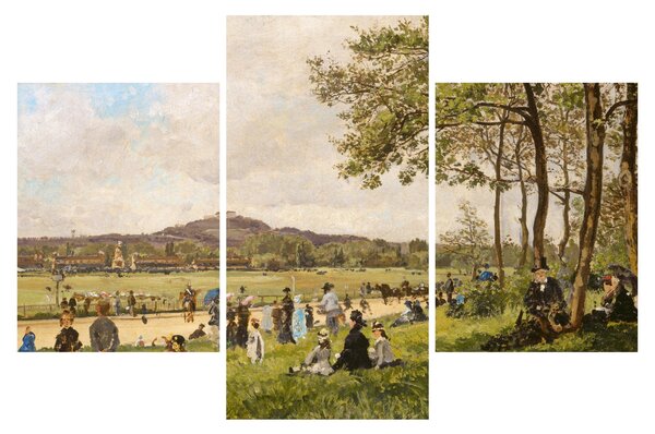 Kép - French 19th Century, Race Course at Longchamps, reprodukciók (90x60 cm)