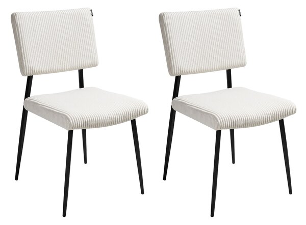 Étkezőszék kétdarabos szettben STURGIS Kordbársony Törtfehér