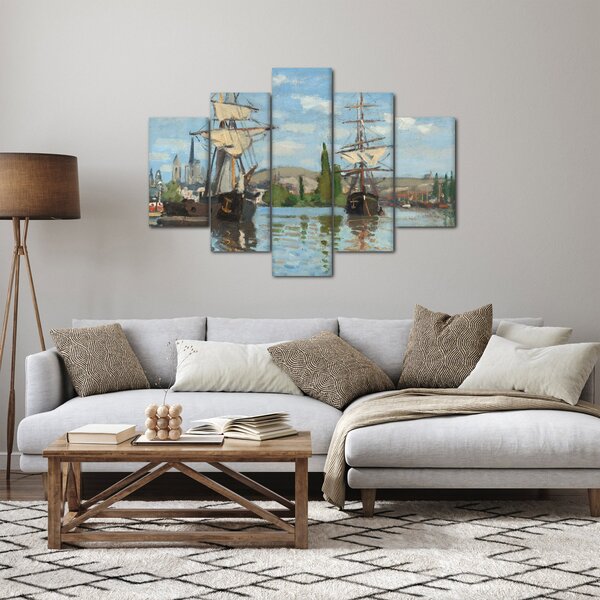 Kép - Claude Monet, Ships Riding on the Seine at Rouen, reprodukciók (150x105 cm)