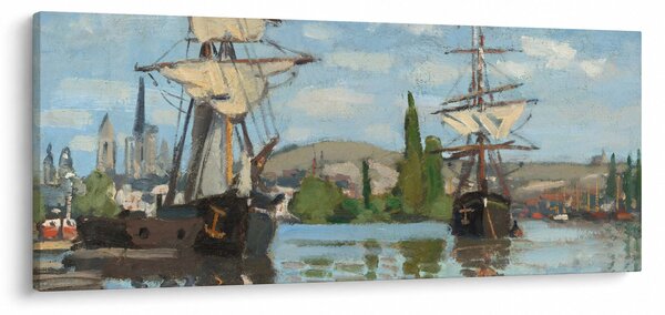 Kép - Claude Monet, Ships Riding on the Seine at Rouen, reprodukciók (120x50 cm)