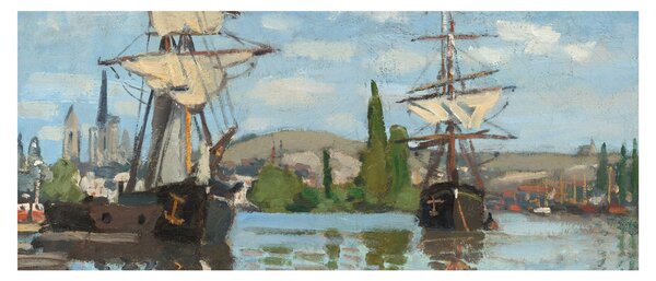 Kép - Claude Monet, Ships Riding on the Seine at Rouen, reprodukciók (120x50 cm)