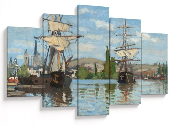 Kép - Claude Monet, Ships Riding on the Seine at Rouen, reprodukciók (150x105 cm)