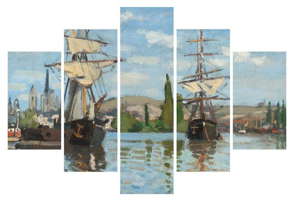 Kép - Claude Monet, Ships Riding on the Seine at Rouen, reprodukciók (150x105 cm)