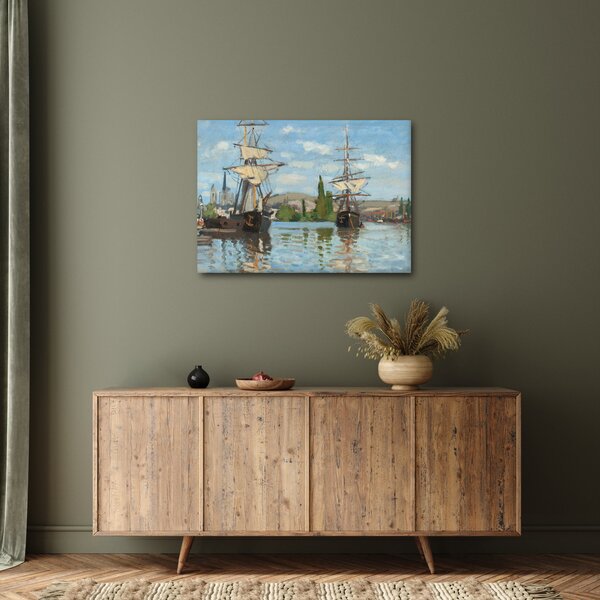 Kép - Claude Monet, Ships Riding on the Seine at Rouen, reprodukciók (70x50 cm)