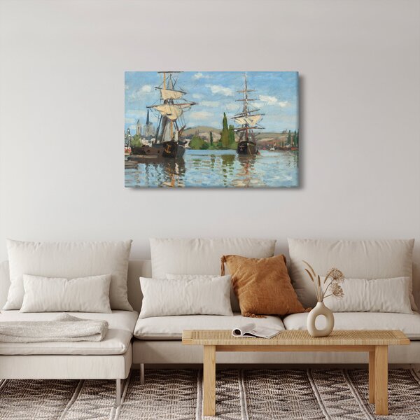 Kép - Claude Monet, Ships Riding on the Seine at Rouen, reprodukciók (90x60 cm)
